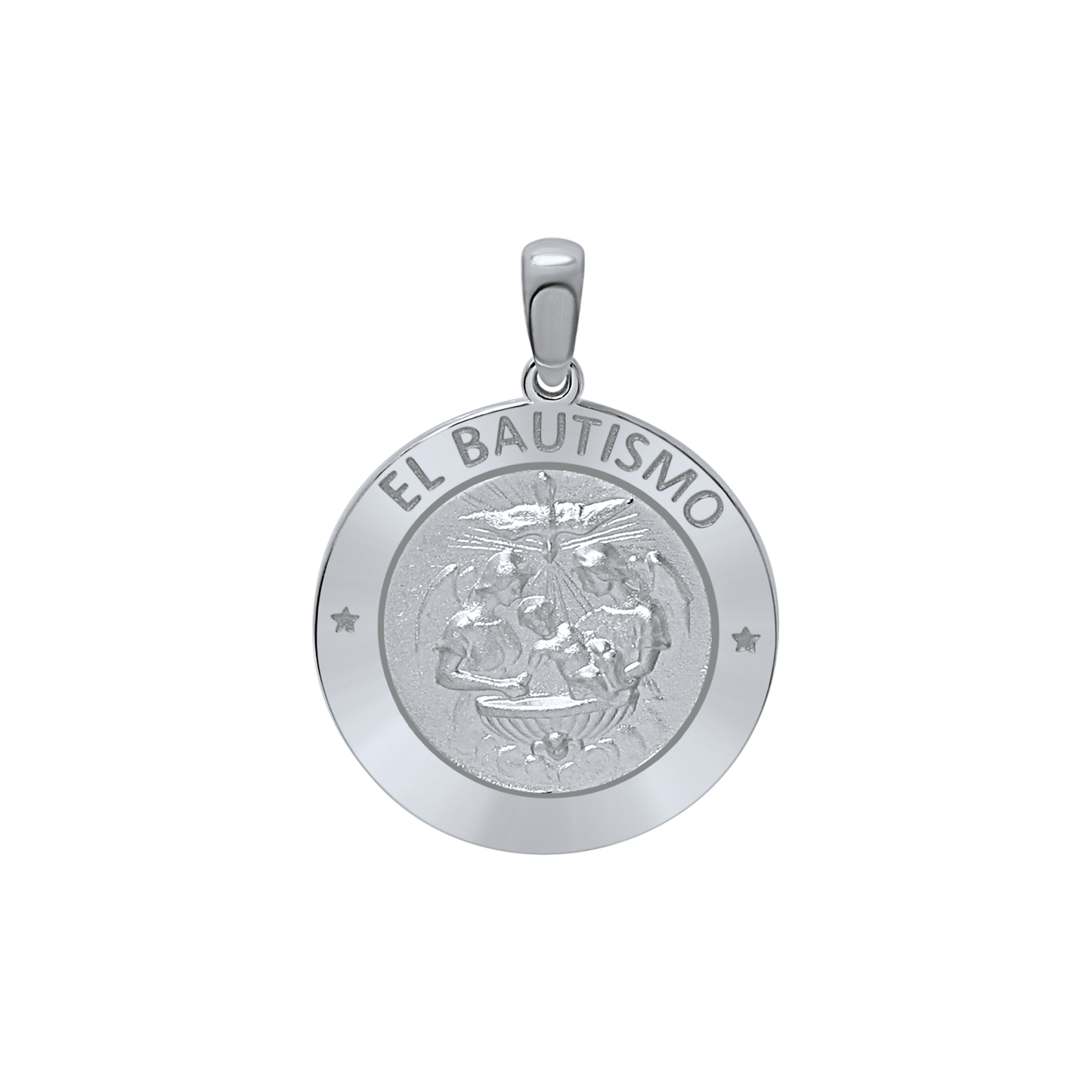Baptism Medallion Pendant in Sterling Silver - El Bautismo