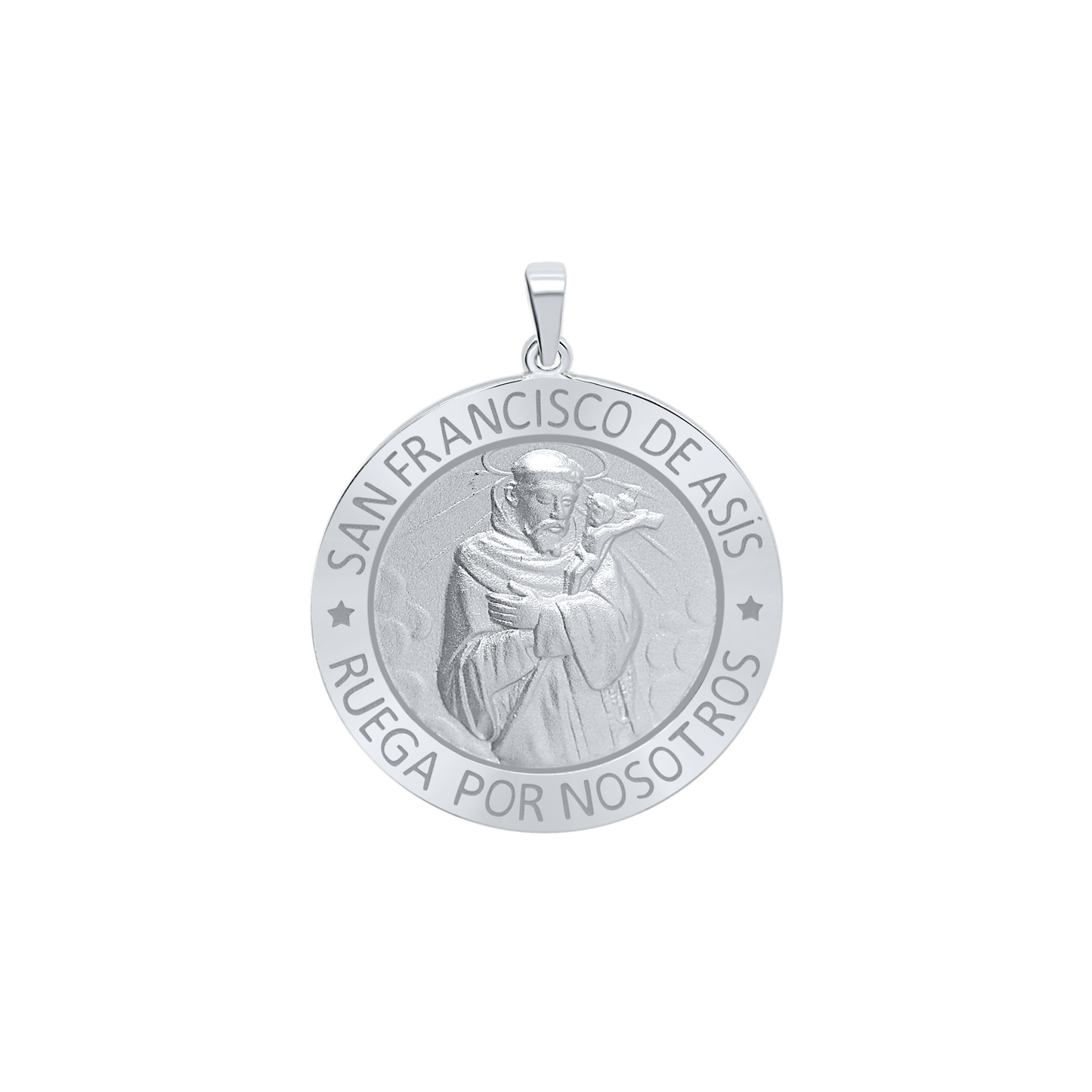 Saint Francis of Assisi Medallion Pendant in Sterling Silver - San Francisco