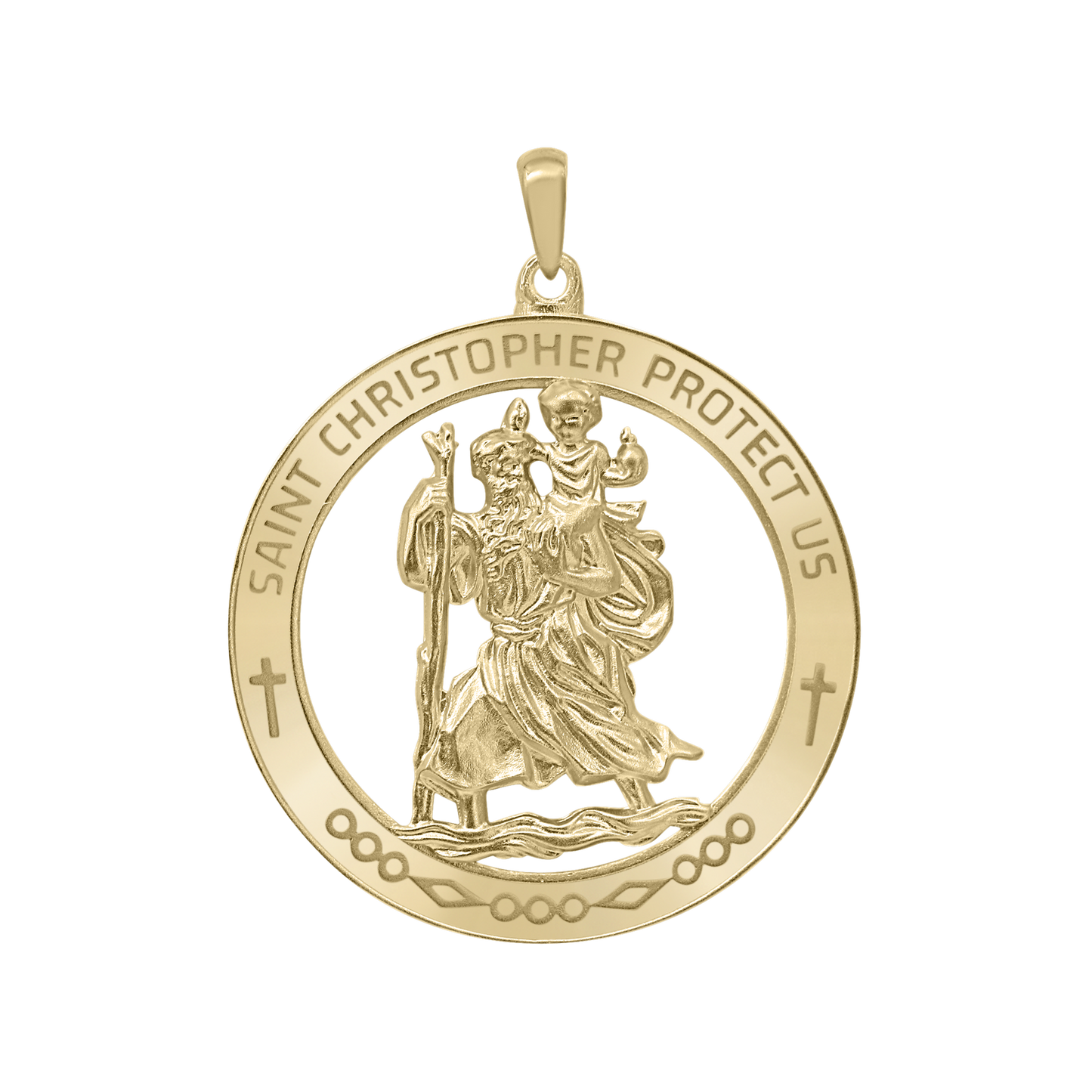 Großes Medaillon des Heiligen Christophorus aus 14-karätigem Gelbgold - San Cristóbal
