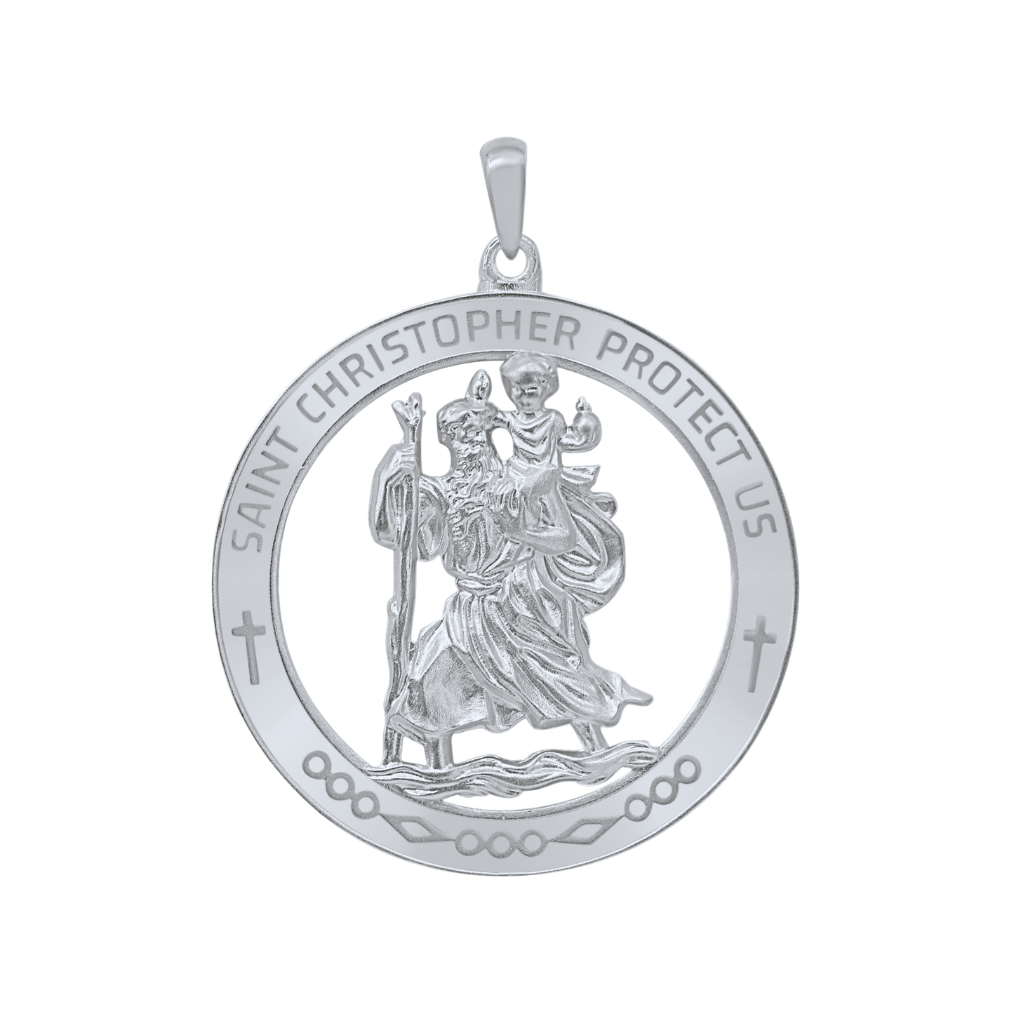 Großes Medaillon des Heiligen Christophorus aus Sterlingsilber - San Cristóbal