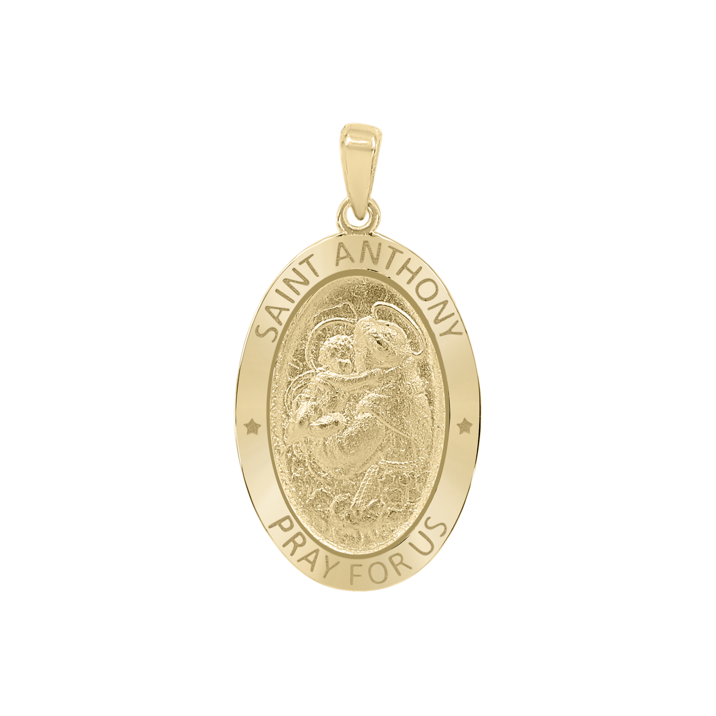 Ovales St.-Antonius-Medaillon aus 14-karätigem Gelbgold – San Antonio