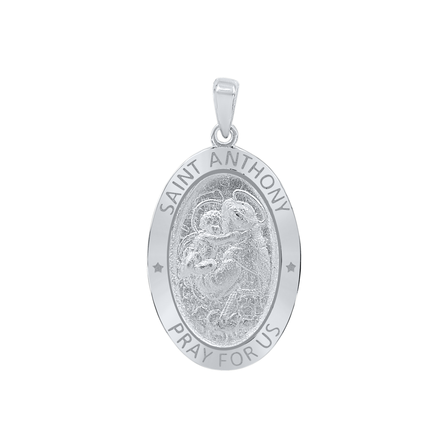 Ovale St.-Antonius-Medaille aus Sterlingsilber – San Antonio