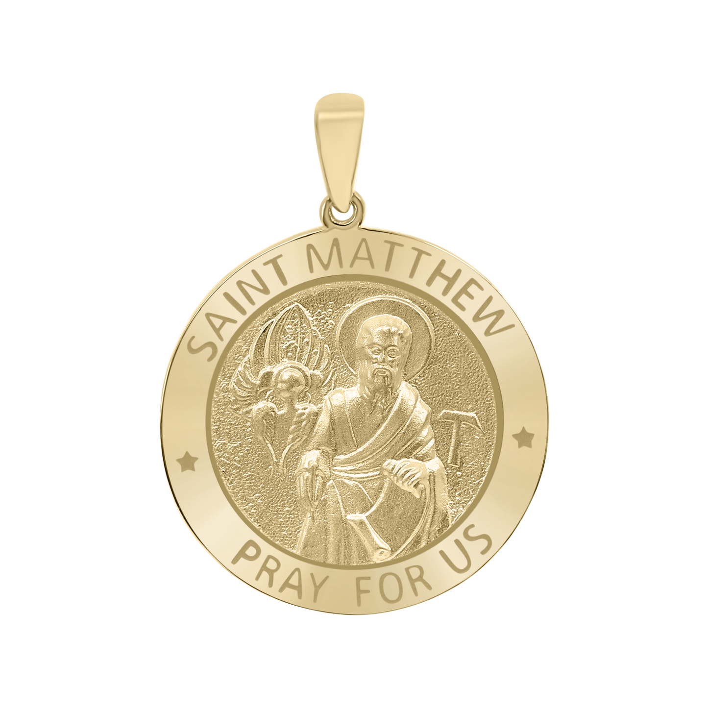 Medaillon des Apostels Matthäus aus 14-karätigem Gelbgold – San Mateo
