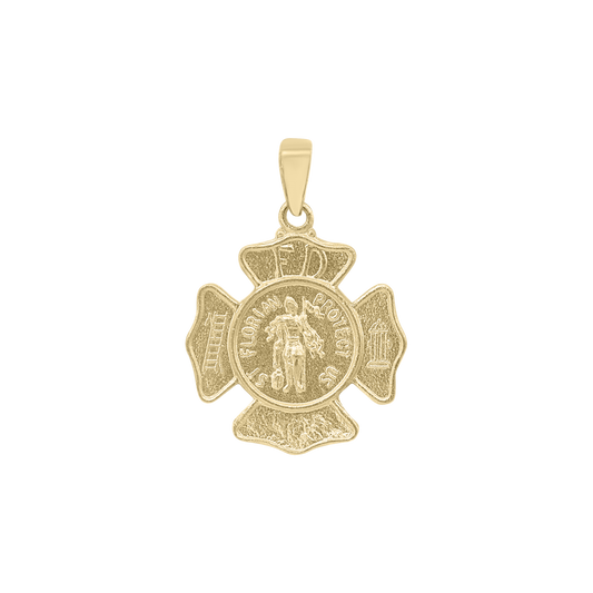 St. Florian Schildmedaillon aus 14-karätigem Gelbgold - San Florián