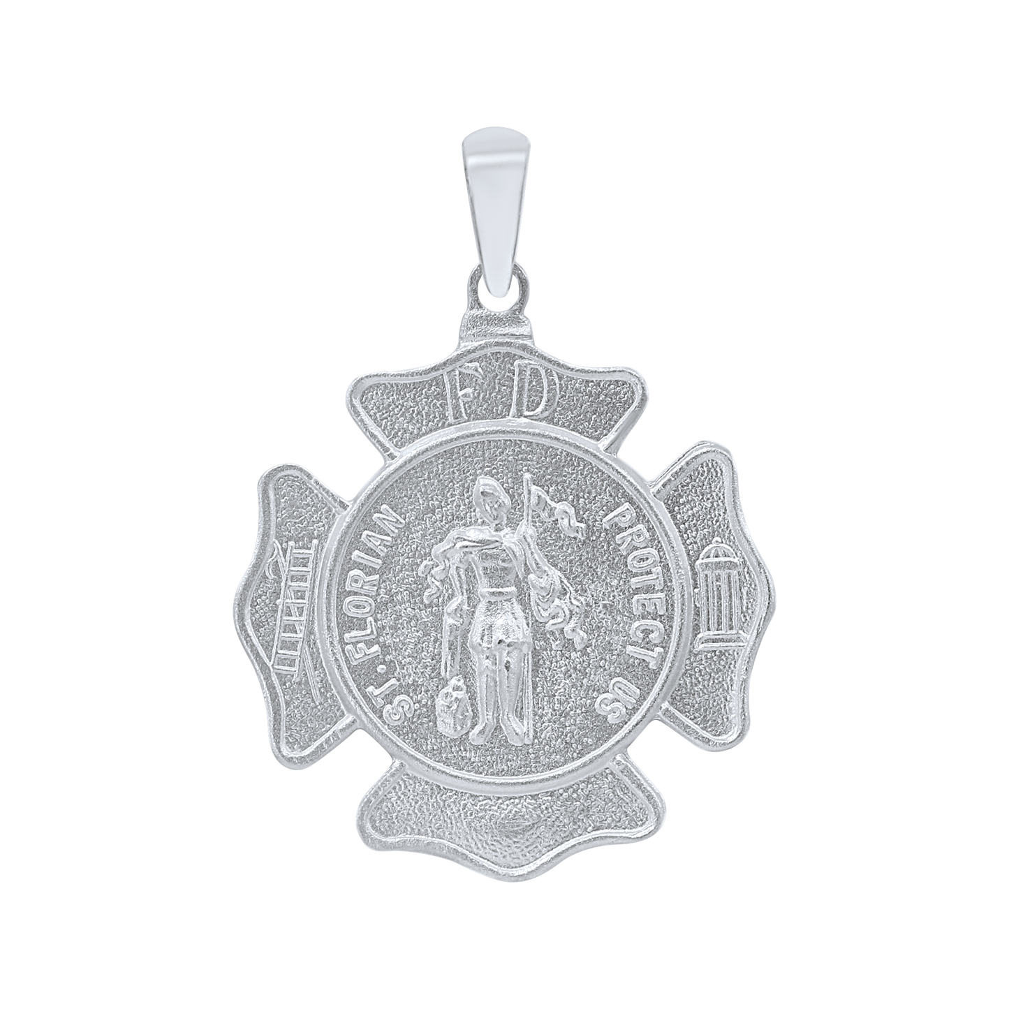 Saint Florian Shield Medallion in Sterling Silver - San Florián