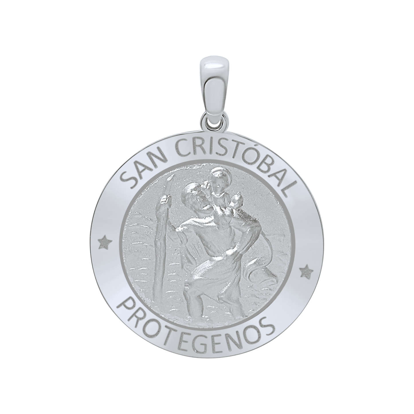 Saint Christopher Medallion Pendant in Sterling Silver - San Cristóbal