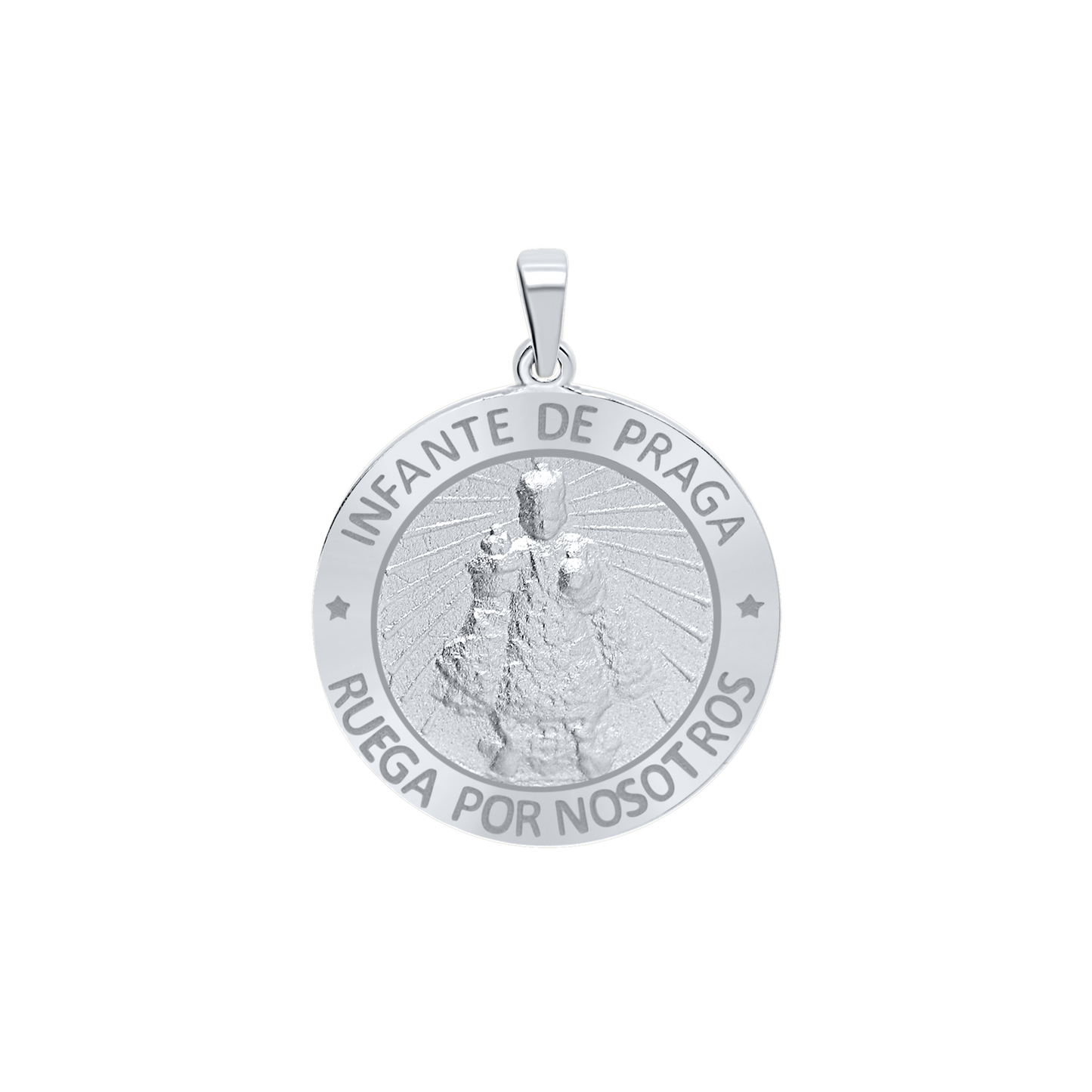 Infant Jesus of Prague Medallion in Sterling Silver - Infante de Praga