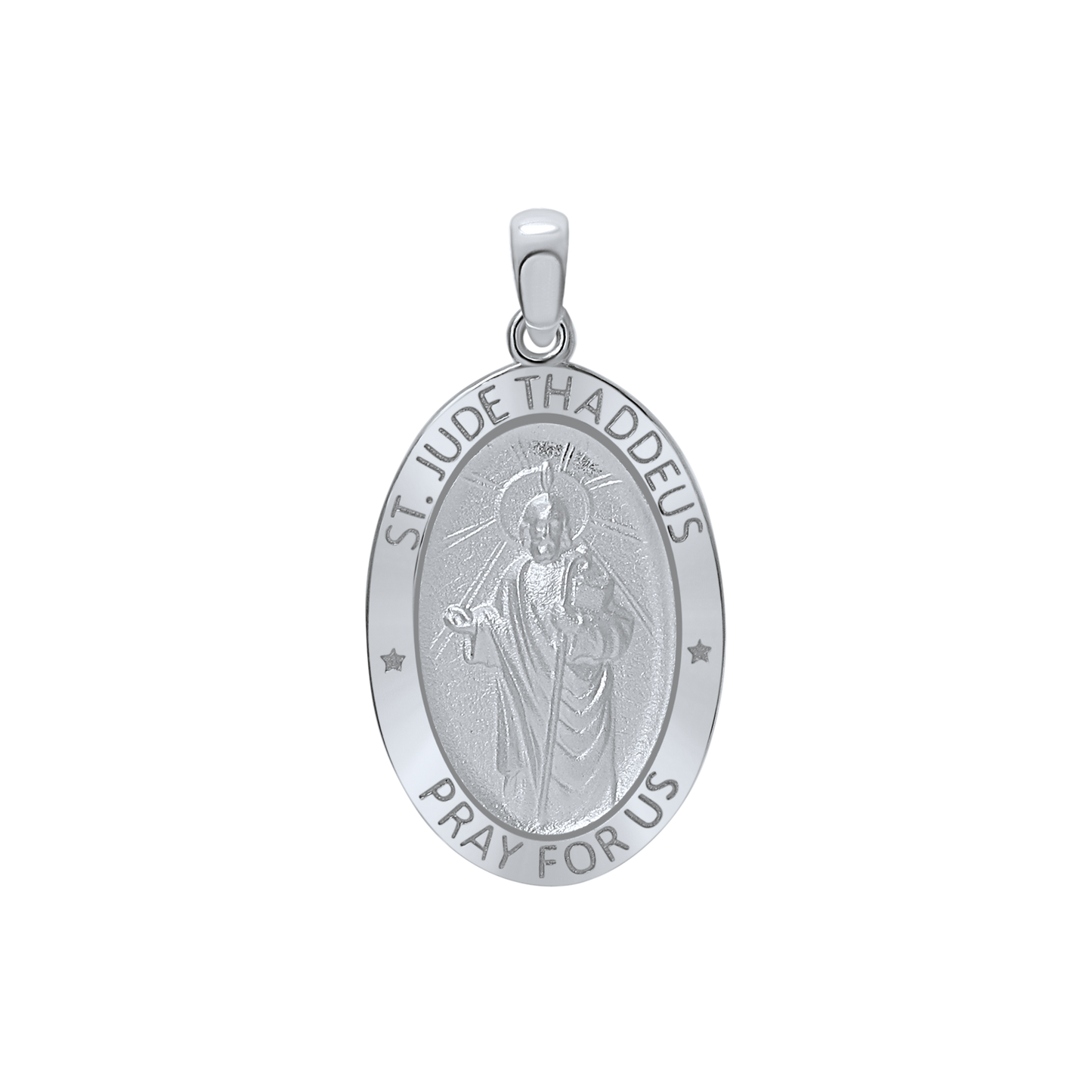 Ovales Medaillon des Heiligen Judas Thaddäus aus Sterlingsilber - San Judas Tadeo