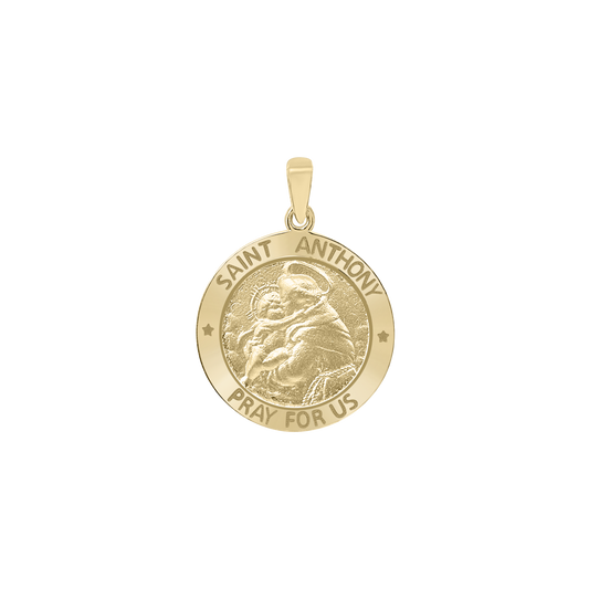 Medaillon des Heiligen Antonius von Padua aus 14-karätigem Gelbgold – San Antonio