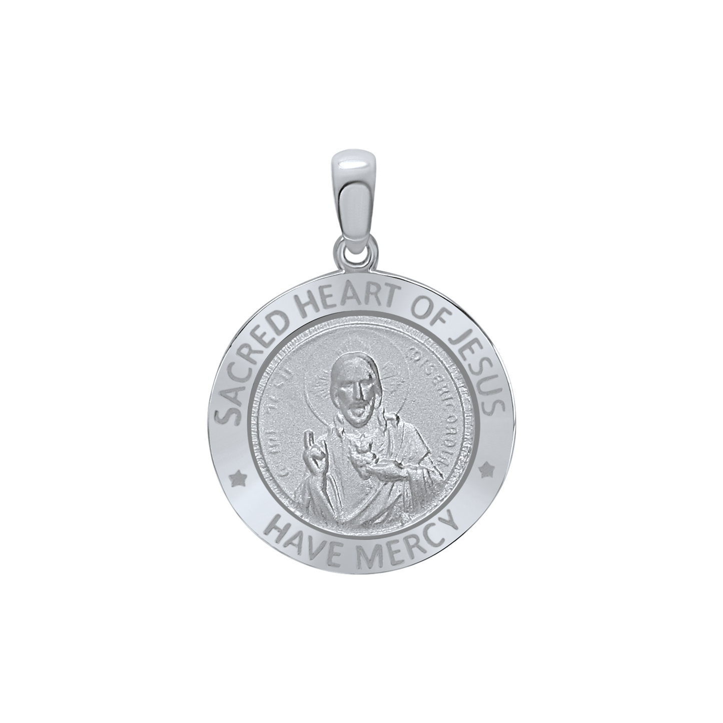 Sacred Heart of Jesus Medallion in Sterling Silver - Sagrado Corazón