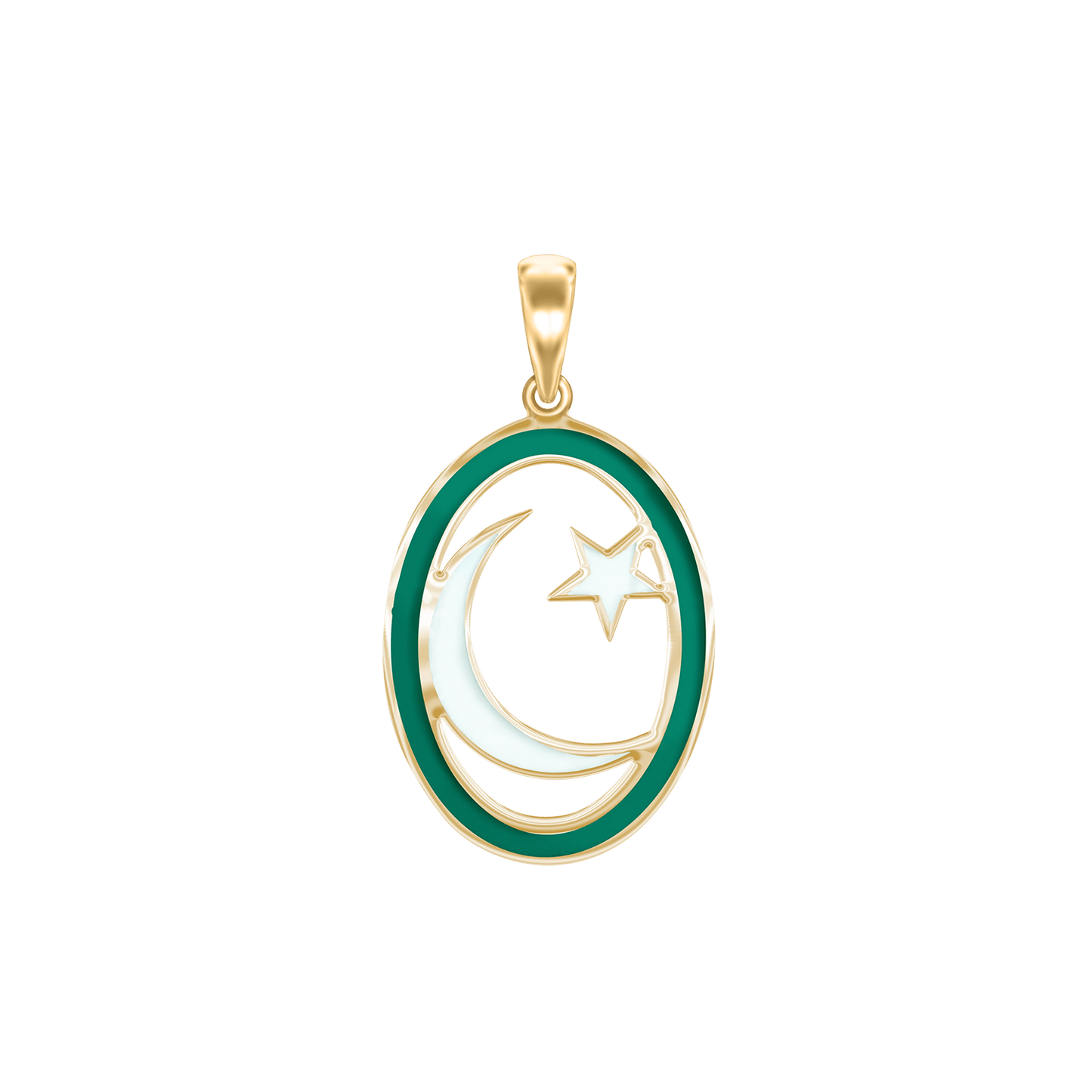 Stern-Halbmond-Anhänger aus 14-karätigem Gelbgold