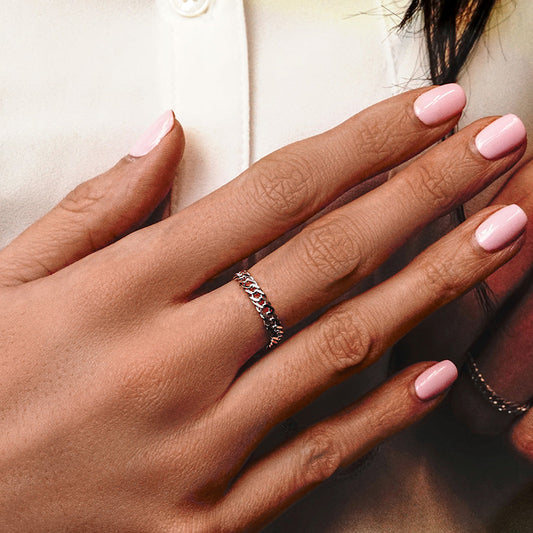 Rambo Chain Ring in Sterling Silver