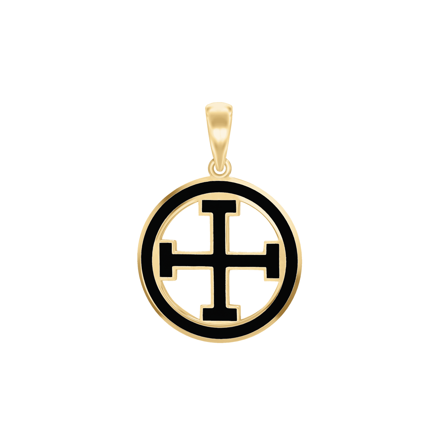 Mächtige Kreuzmedaillons mit schwarzer Emaille aus Sterlingsilber