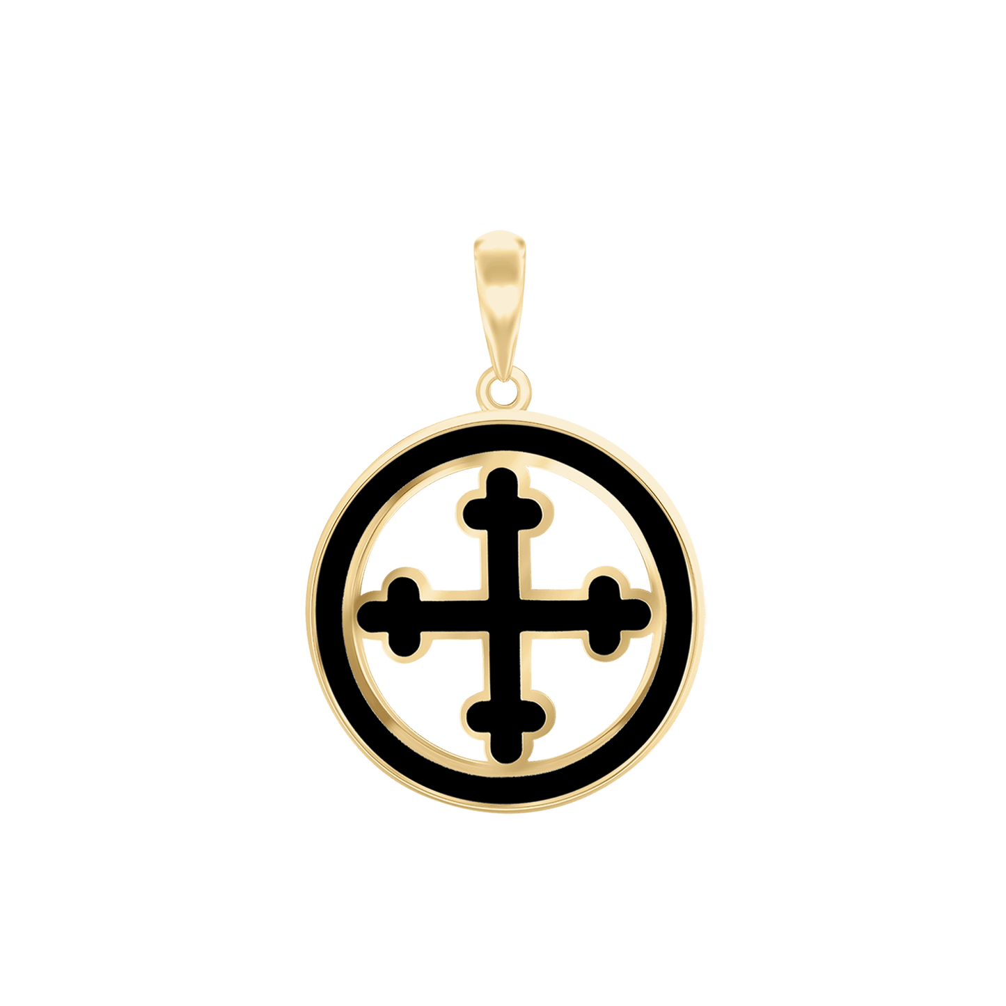 Botonée Cross Medallions with Black Enamel in Sterling Silver