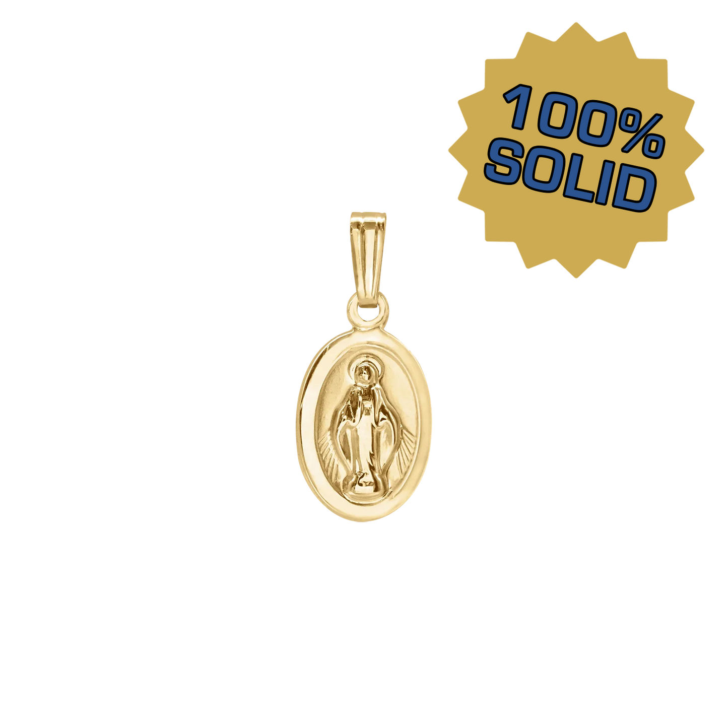 Kleines ovales Wundermedaillon aus 14-karätigem Gelbgold – Wundermedaille