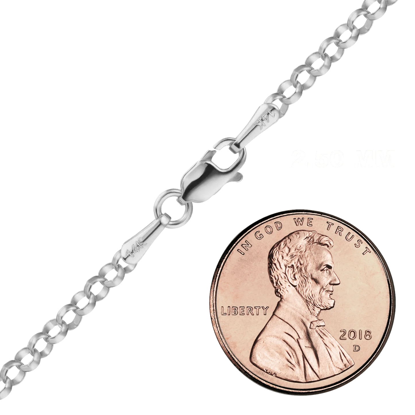 Rolo Necklace 14K White Gold