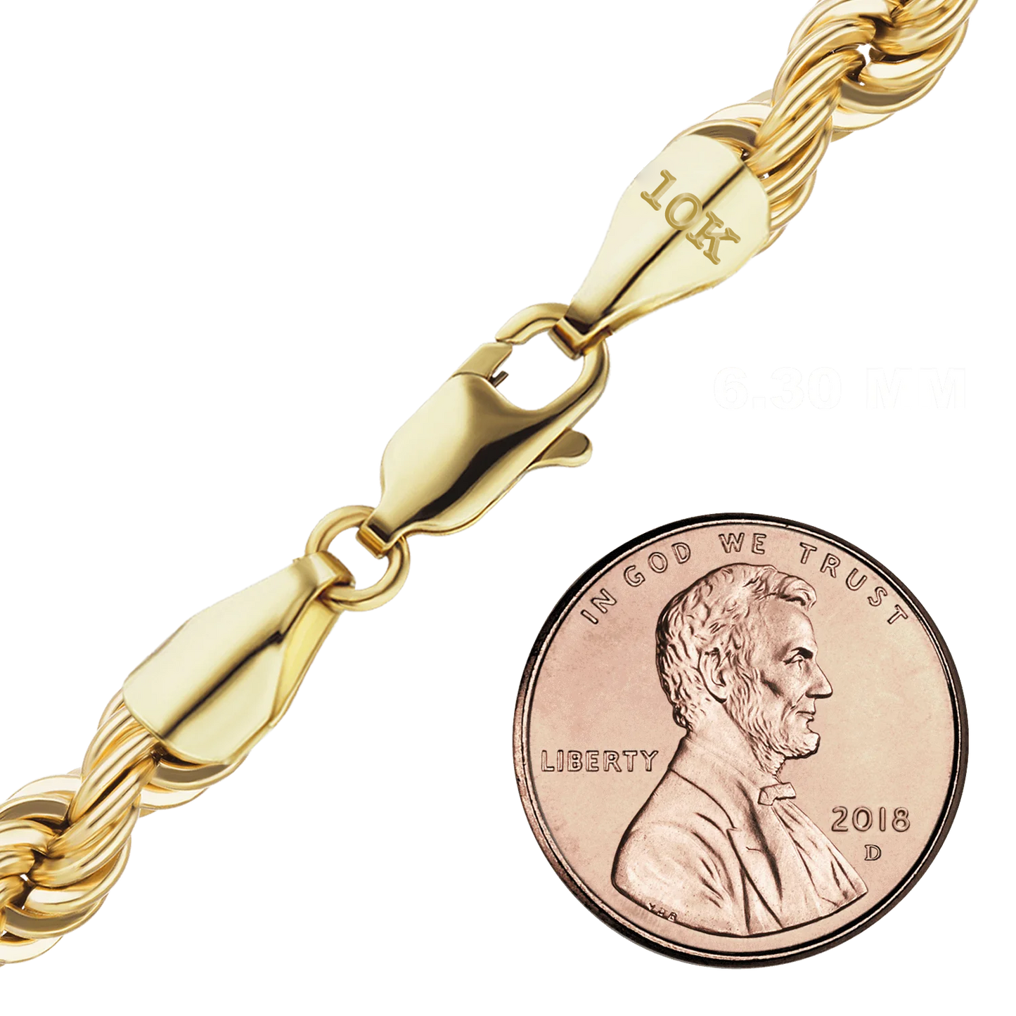 Handmade Solid Rope Bracelet in 10K Yellow Gold