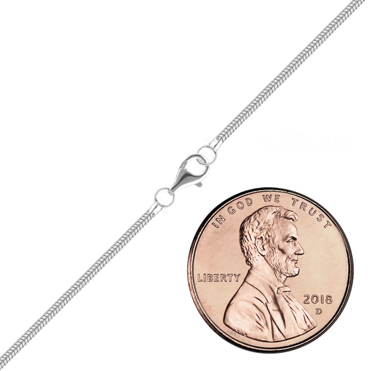 Fertige runde Schlangenkette in Platin