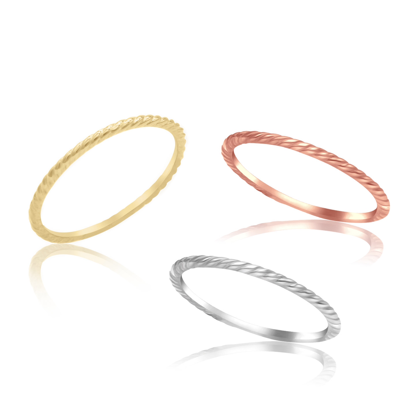 Schmaler Drehring aus 14-karätigem Gold