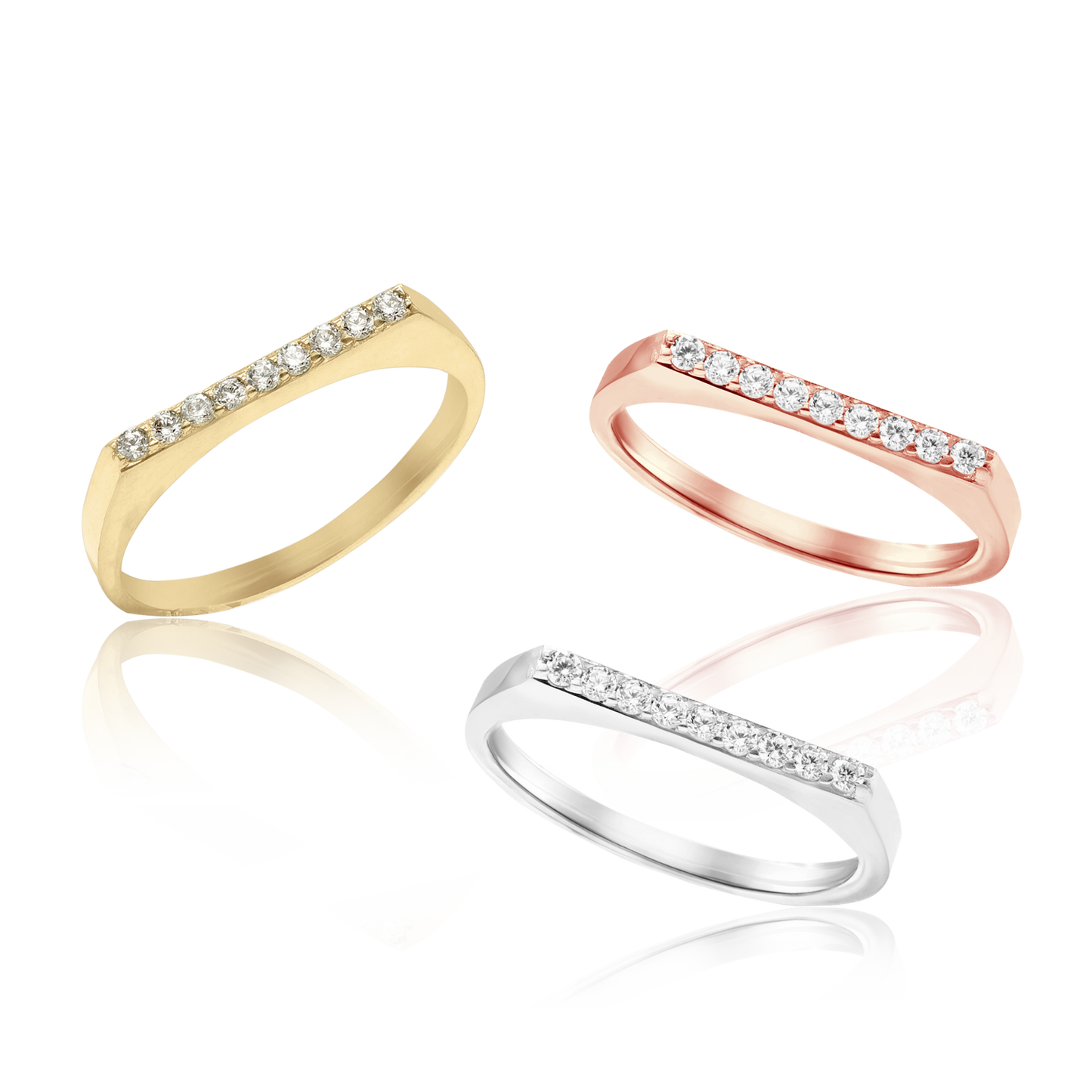 Kanalring mit Diamanten in 14-karätigem Gold