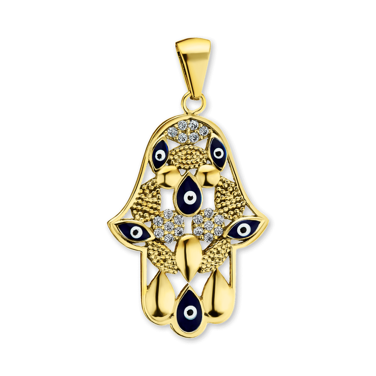 Hamsa-Anhänger mit bösem Blick aus Sterlingsilber