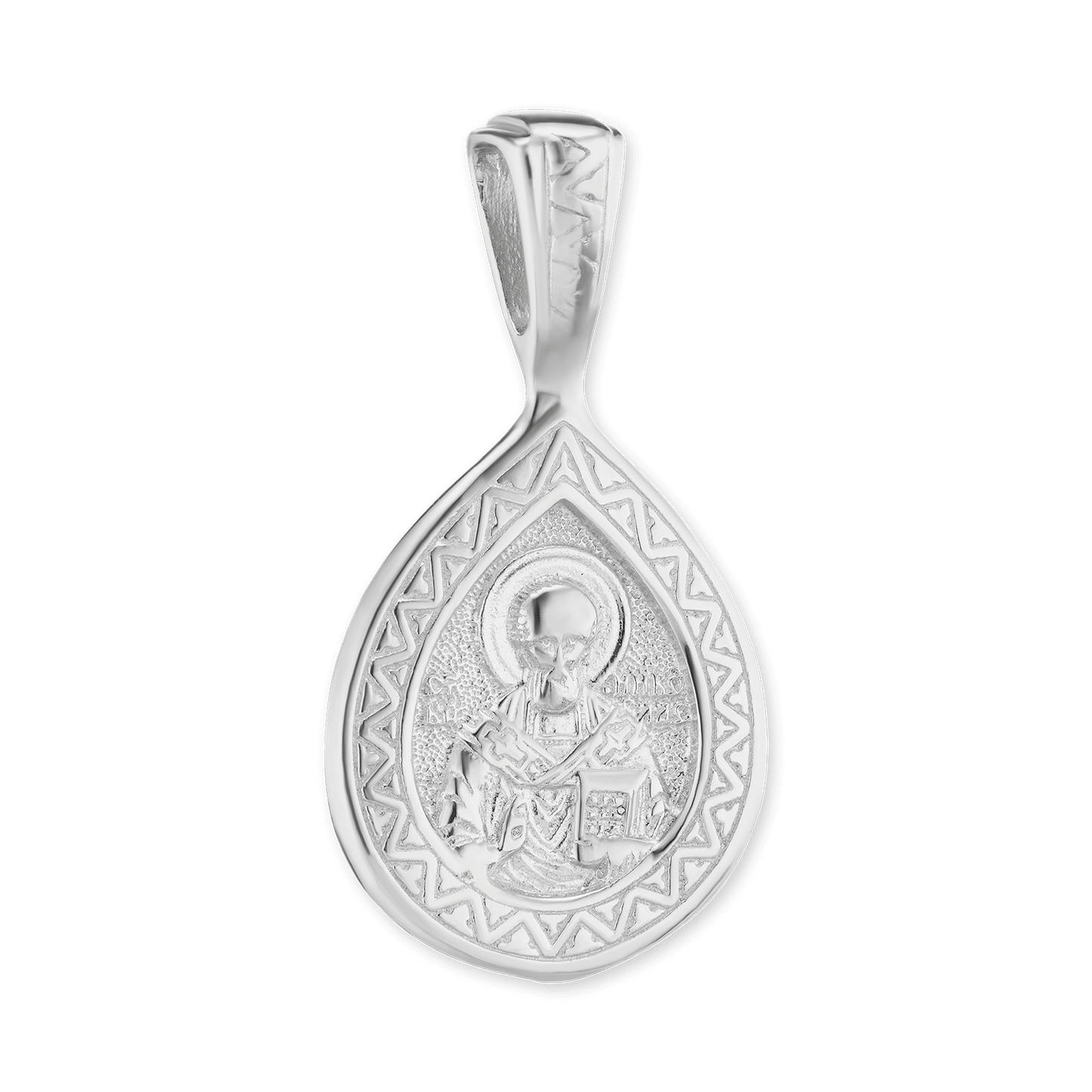 Doppelseitiger byzantinischer Anhänger „Maria und die Schwerter“ aus Sterlingsilber, veredelt mit 14-karätigem Gelbgold