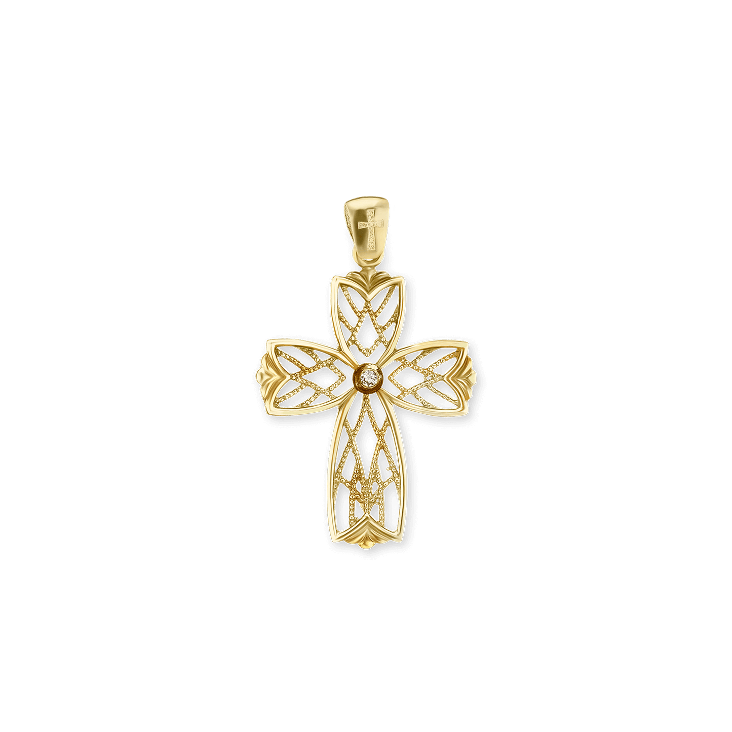 Filigraner Gitterkreuz-Anhänger aus Sterlingsilber