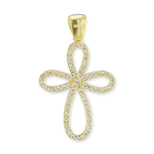 Ewigkeitskreuz-Anhänger mit Zirkonia in Sterlingsilber