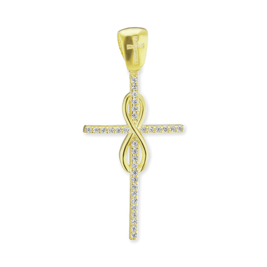 Unendlichkeitskreuz-Anhänger mit Zirkonia in Sterlingsilber