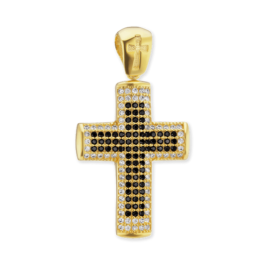 Klassischer Kreuzanhänger mit Zirkonia in Sterlingsilber