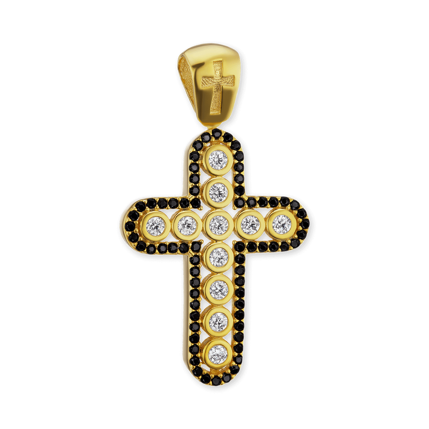 Klassischer Kreuzanhänger mit Zirkonia in Sterlingsilber