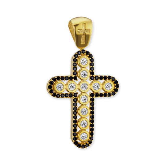 Klassischer Kreuzanhänger mit Zirkonia in Sterlingsilber