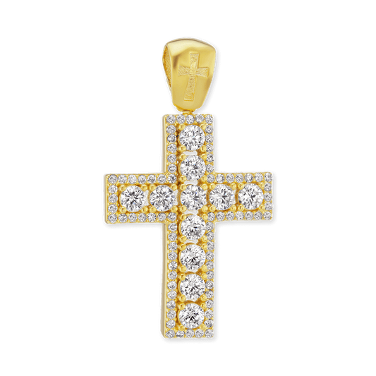 Klassischer Kreuzanhänger mit Zirkonia in Sterlingsilber