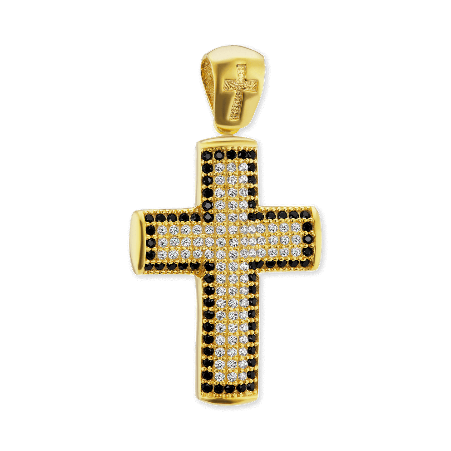 Klassischer Kreuzanhänger mit Zirkonia in Sterlingsilber