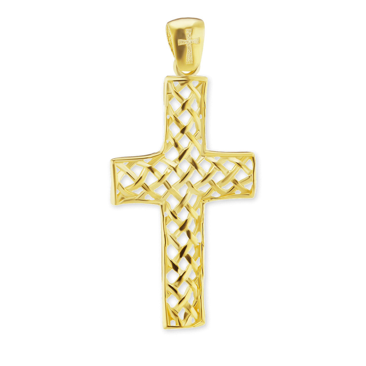 Kreuzanhänger im Korbgeflecht-Design aus Sterlingsilber