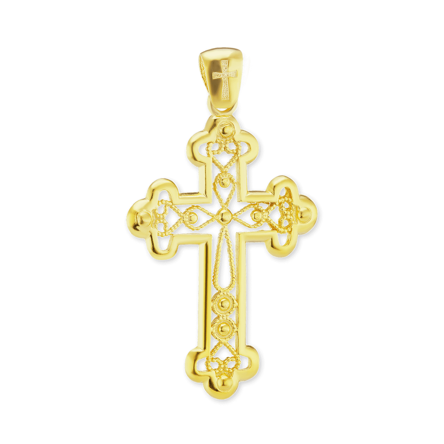 Filigraner Knospenkreuz-Anhänger aus Sterlingsilber