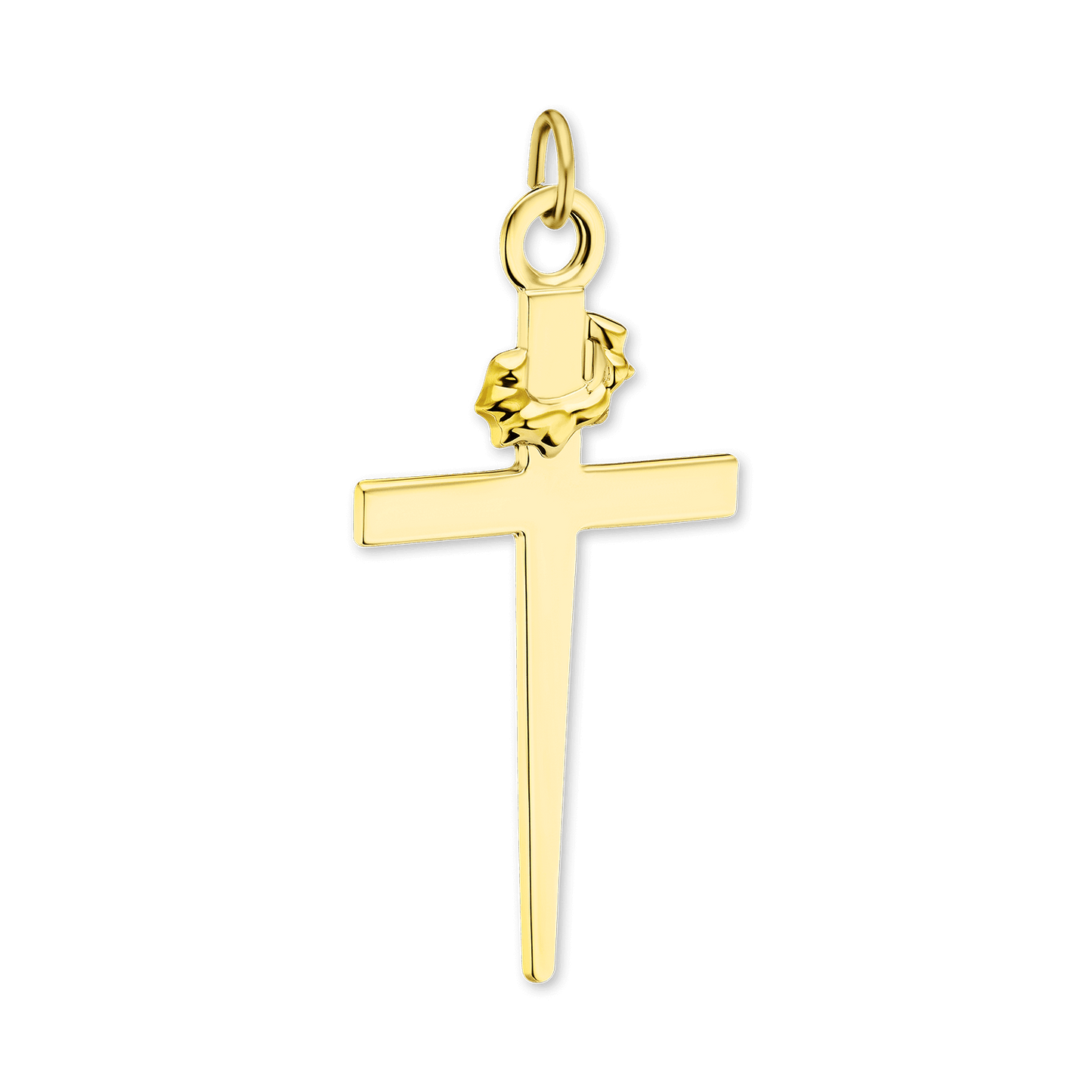 Two Tone Nail Cross Pendant in Sterling Silver