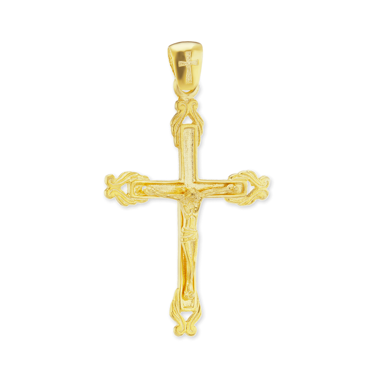 Verzierter Kruzifix-Anhänger aus Sterlingsilber