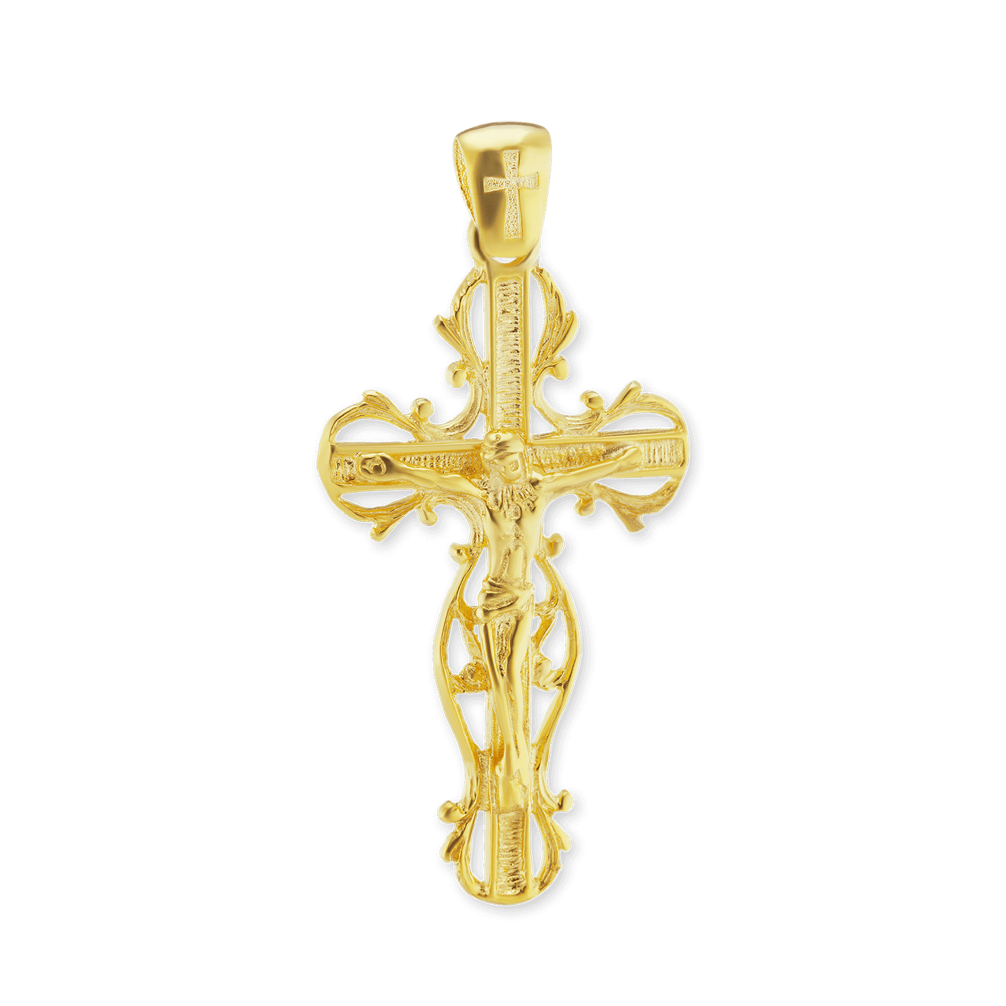 Filigraner Weinreben-Kreuzanhänger aus Sterlingsilber