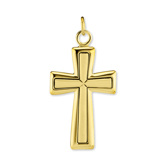 Geprägter, sich verjüngender Kreuzanhänger aus Sterlingsilber