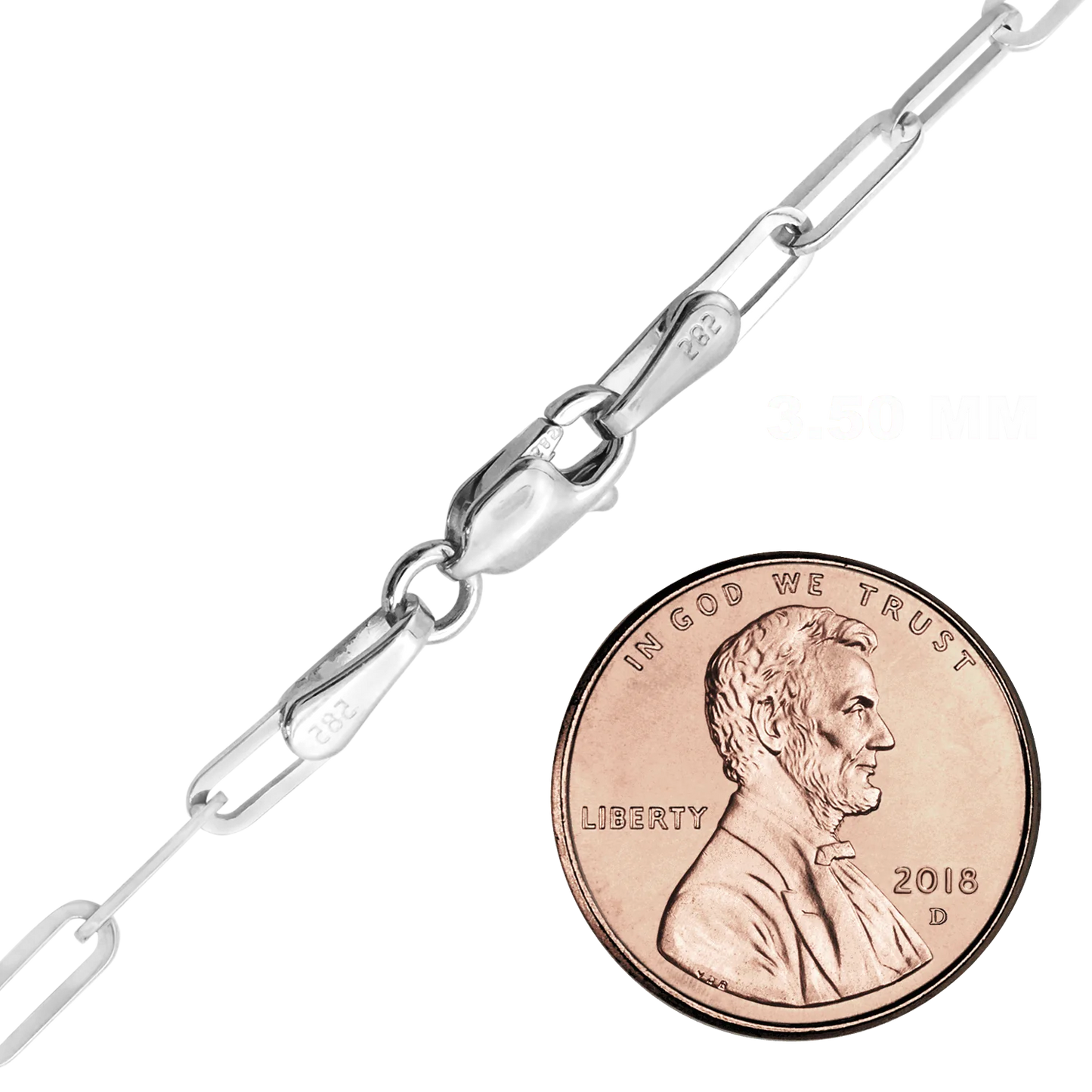 Paperclip Cable Bracelet in 14K White Gold