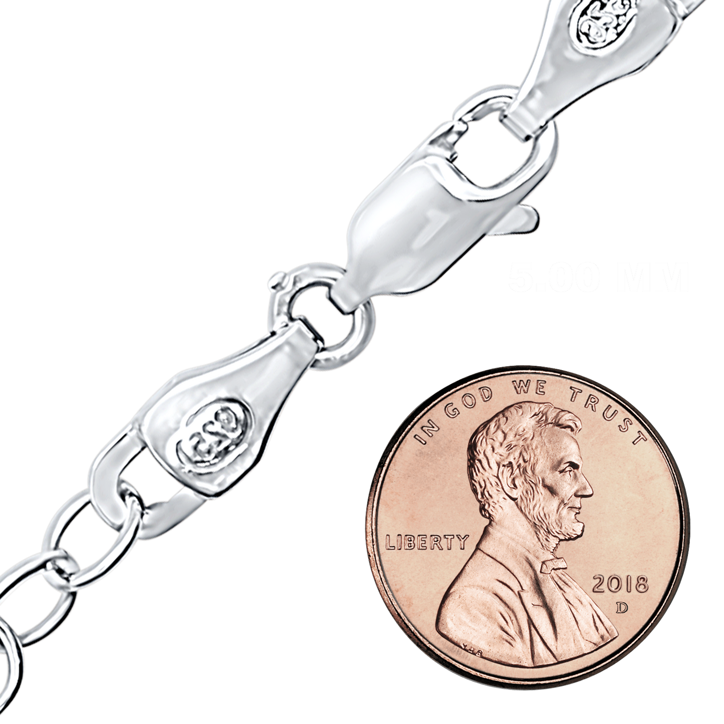 Halskette mit abwechselndem Büroklammer-Kabelmuster aus Sterlingsilber