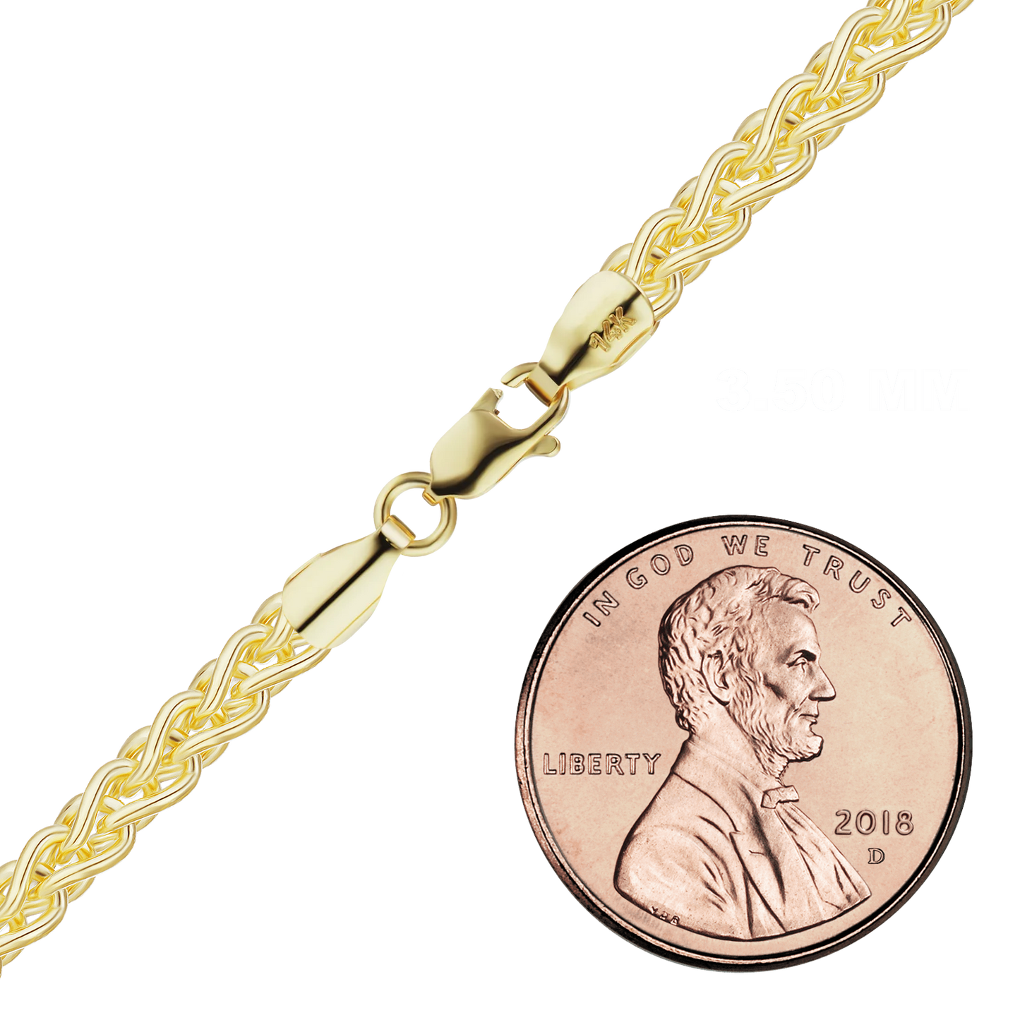 Weizen-Fußkettchen aus 14-karätigem Gelbgold