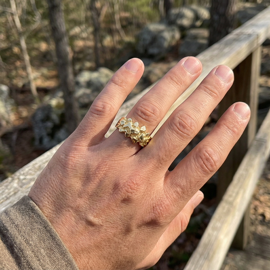 14-karätiger Goldnugget-Ring – Mittel