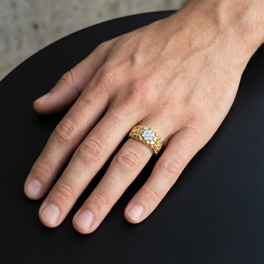 Zweifarbiger Diamantring (10K/14K) mit natürlichem Diamantcluster (0,5 Karat)