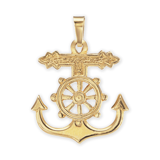 Mariner Anchor Crucifix and Cross Pendant in Sterling Silver