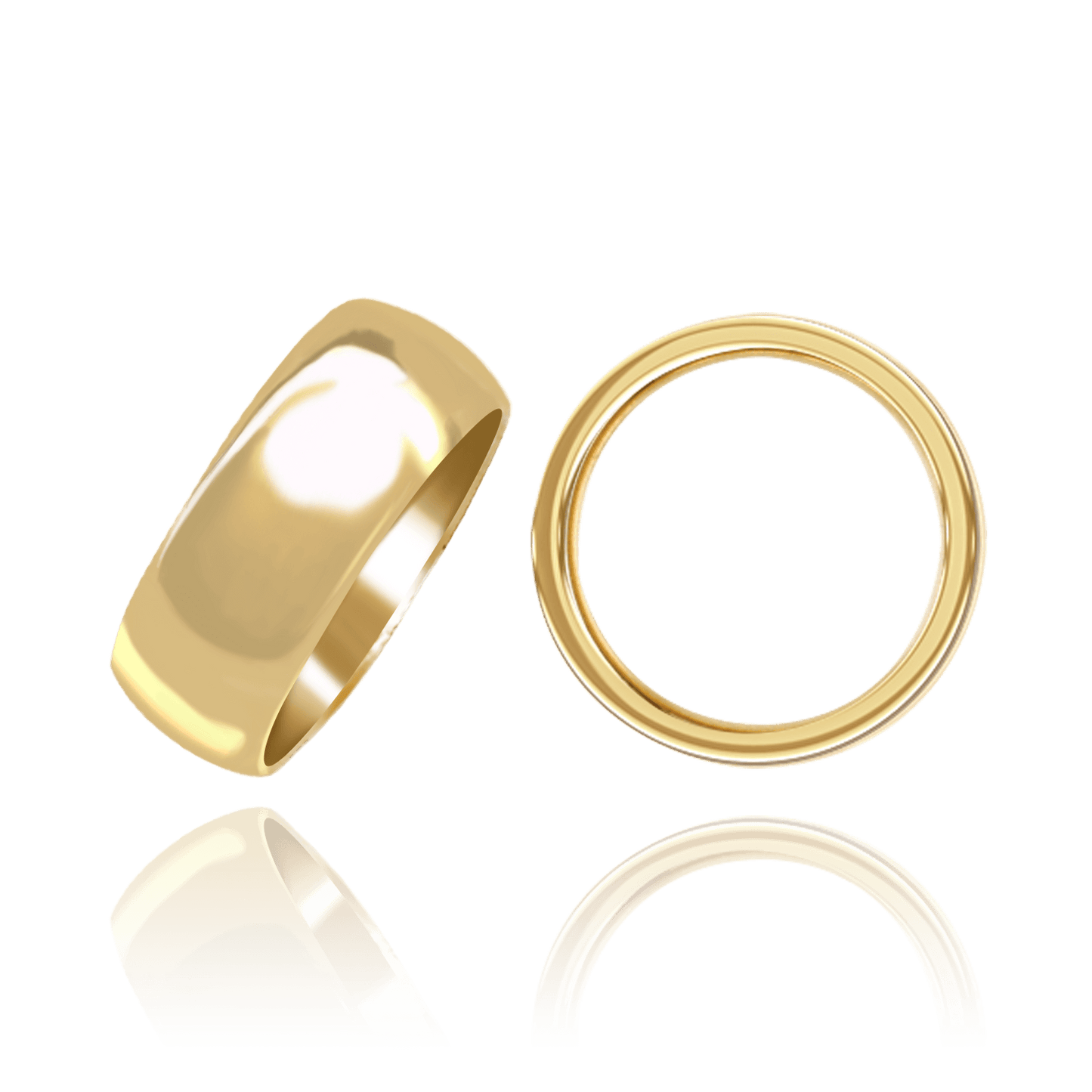 18K Yellow Gold Comfort Fit Wedding Bands
