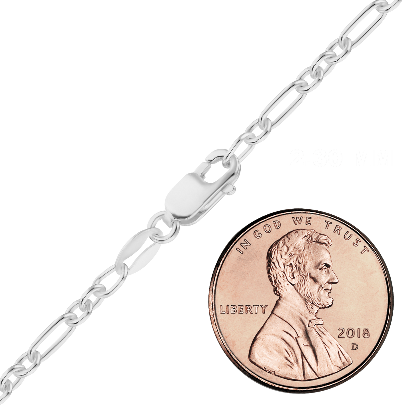 Elegante Kabelkette aus Sterlingsilber