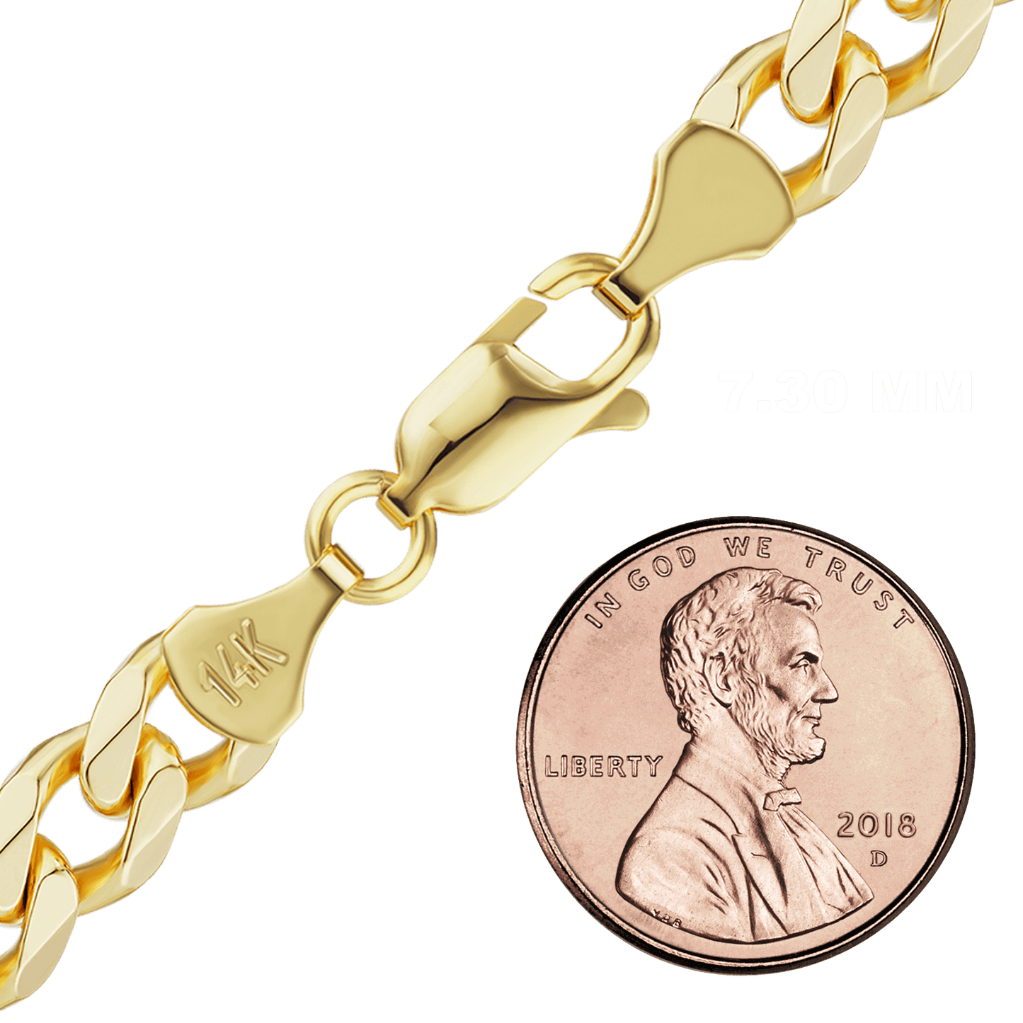 Halbmassives Panzerarmband aus 14-karätigem Gelbgold