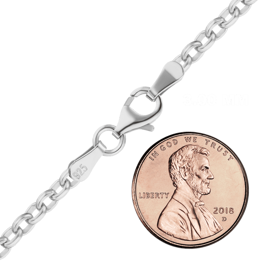 Gewölbtes Rolo-Fußkettchen aus Sterlingsilber